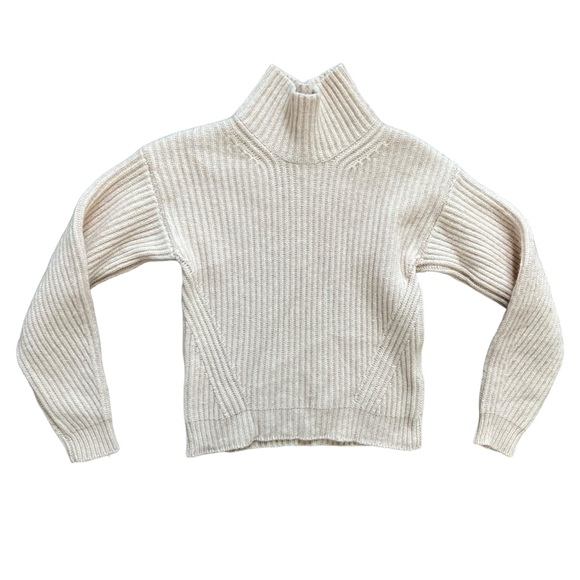 Naadam Merino Wool Cashmere Fisherman Turtleneck Winter White Women's size Small - Picture 5 of 11